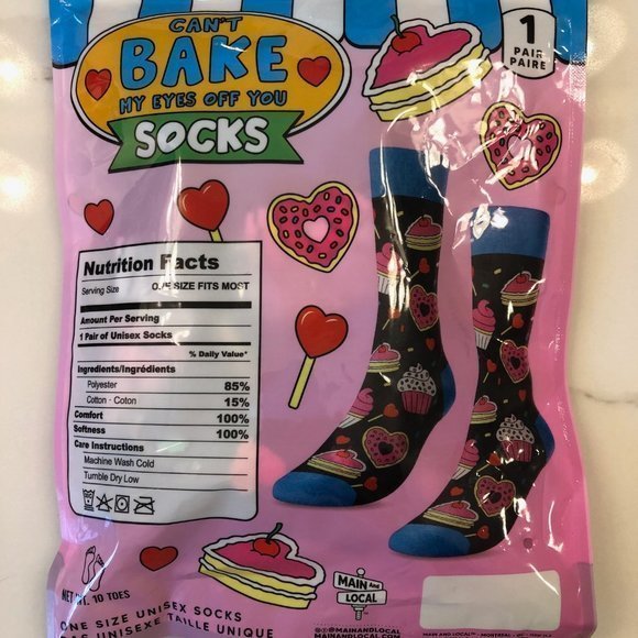 Main and Local Can't Bake‎ My Eyes Off You Socks Size Onesize - Picture 2 of 3